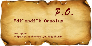 Püspök Orsolya névjegykártya
